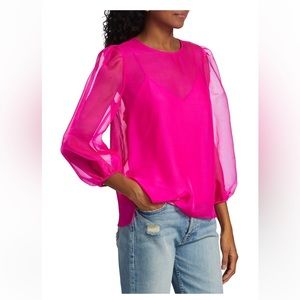 NWT! Cami NYC Penny Silk Organza Blouse
